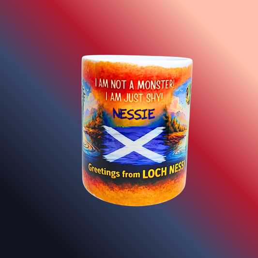 Adorable "I Am Just Shy" Loch Ness Monster Mug