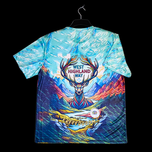 Munro Mental “Stag of Bravery” t-shirt – West Highland Way collection, back view