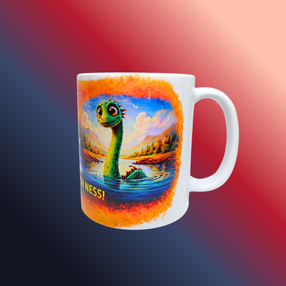 Adorable "I Am Just Shy" Loch Ness Monster Mug