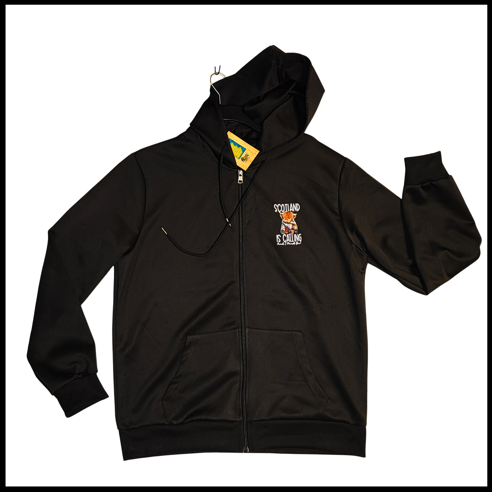 Munro Mental hoodie Scotland Is Calling front view with small chest graphic
