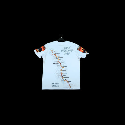 96 Miles Later West Highland Way t-shirt back map detail

