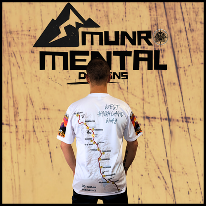 96 Miles Later WHW t-shirt worn by model back view
