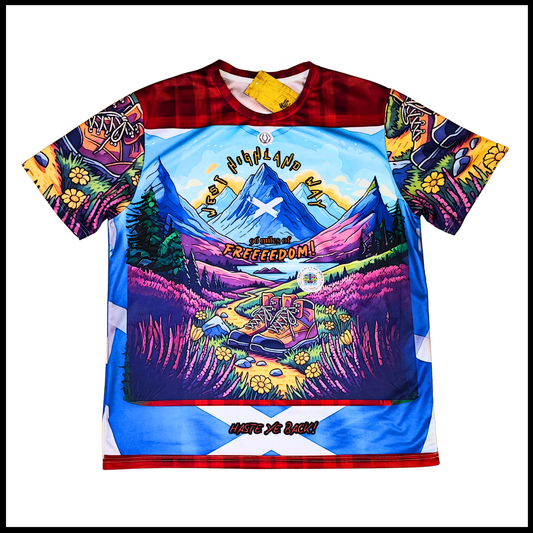 Munro Mental “96 Miles of Freedom ” t-shirt – West Highland Way collection, front view
