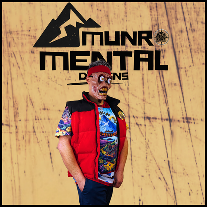 Munro Mental “96 Miles of Freedom ” t-shirt – West Highland Way collection, model left view
