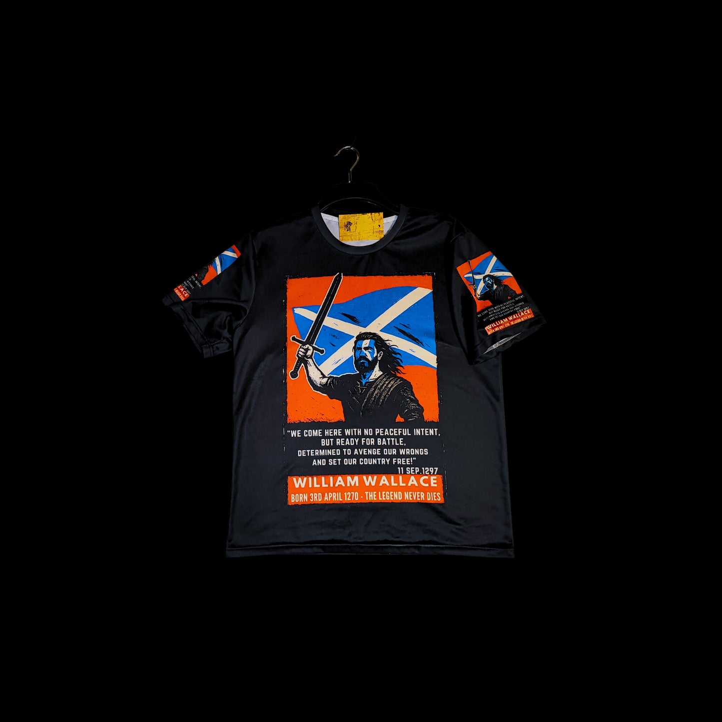 Battle of Stirling Bridge t-shirt with William Wallace artwork detail