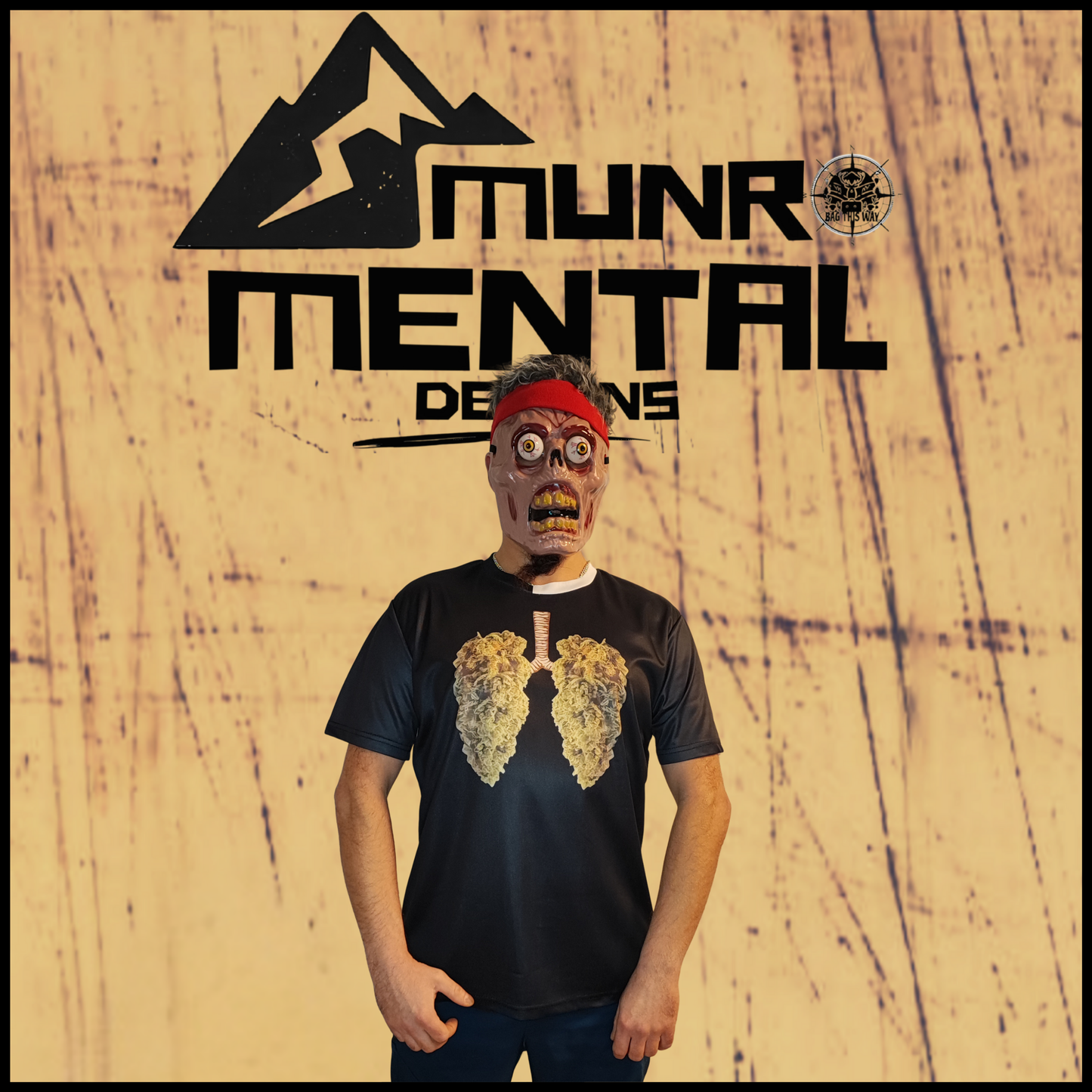 Munro Mental “Breathe Free” t-shirt – model front view
