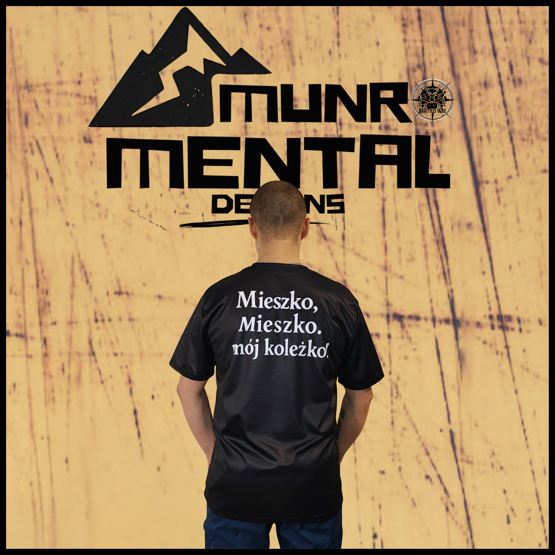 Munro Mental “Chrzest Polski 966” t-shirt – model back view
