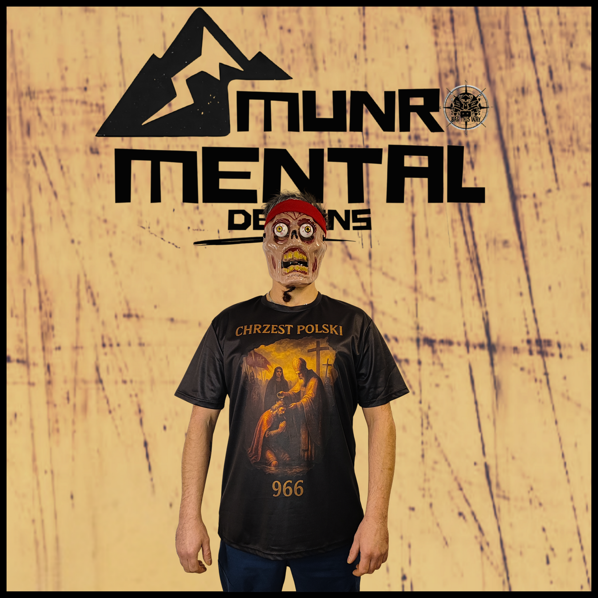 Munro Mental “Chrzest Polski 966” t-shirt – model front view