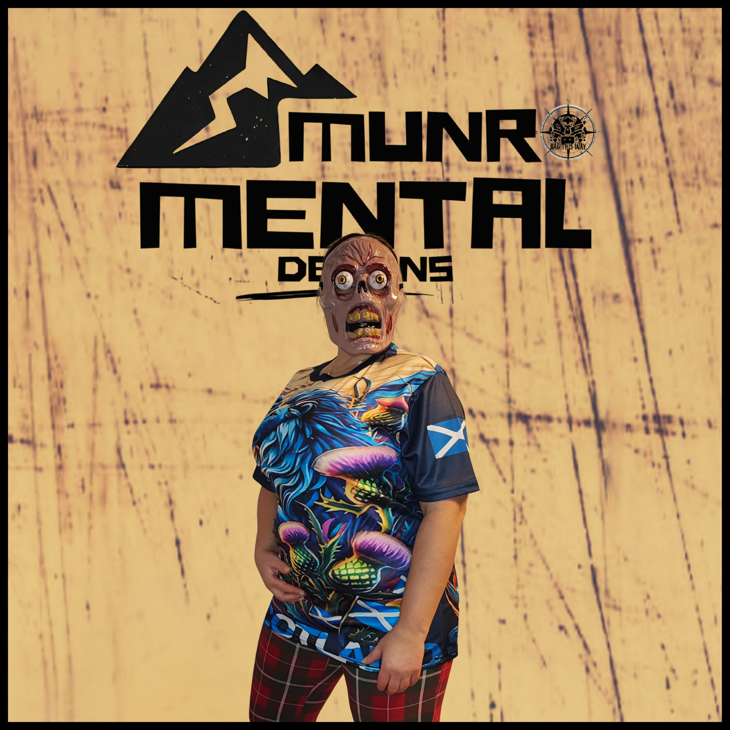 Munro Mental “Highland Lion” t-shirt – model right view
