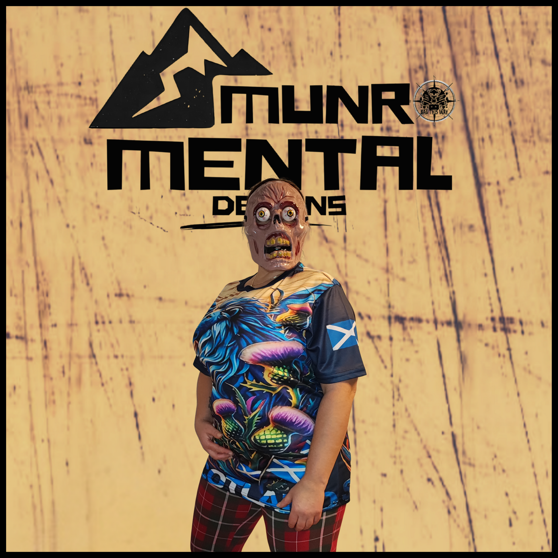 Munro Mental “Highland Lion” t-shirt – model right view
