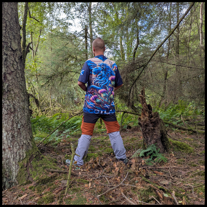 Munro Mental “Highland Lion” t-shirt – outdoor view in forest

