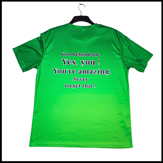 Munro Mental “I Make Your Day” t-shirt – back view with uplifting message

