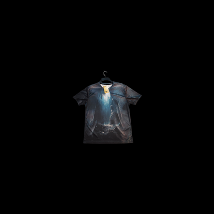 Munro Mental Tshirt Into the Deep front detail with cave depth graphic
