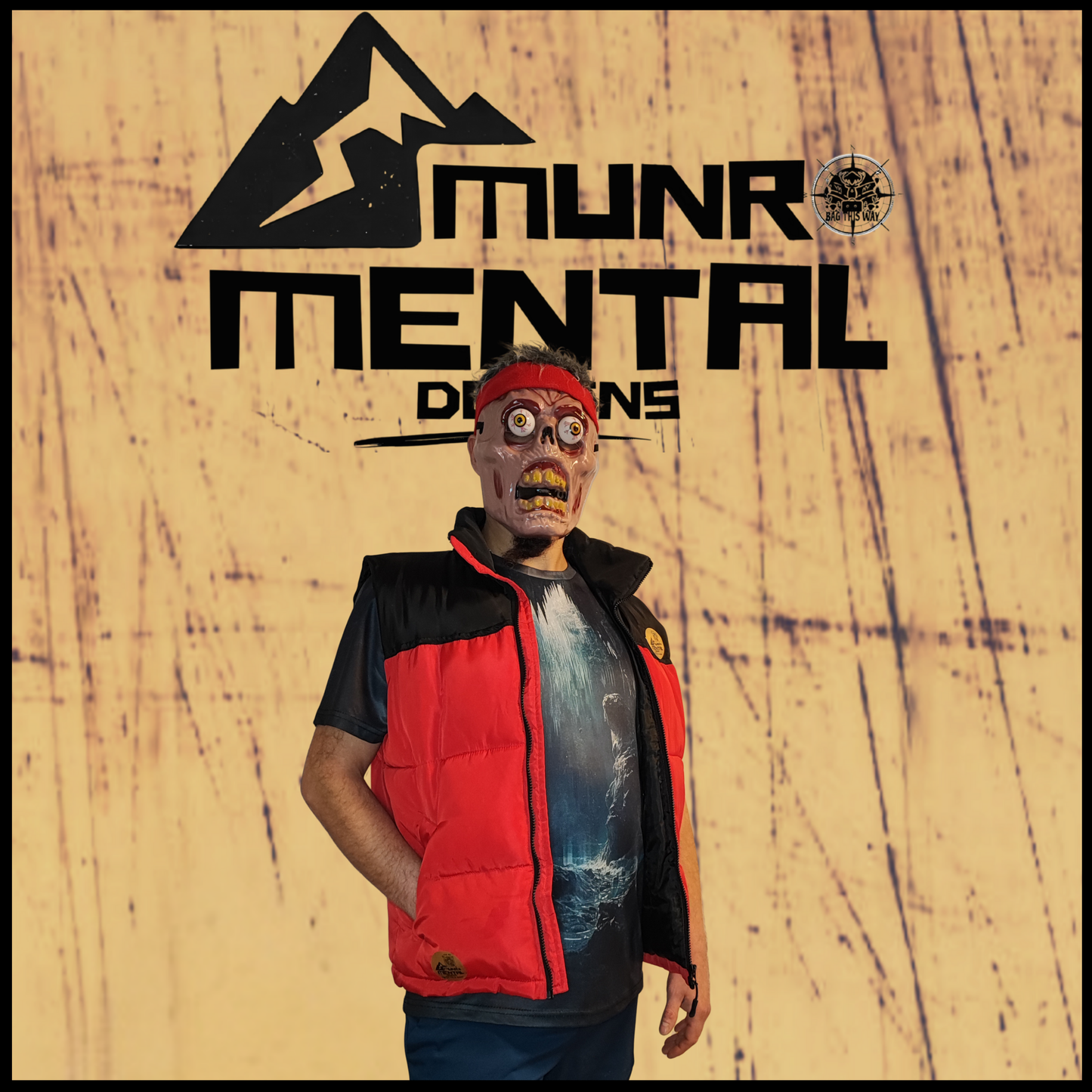 Munro Mental Tshirt Into the Deep worn by model left side view
