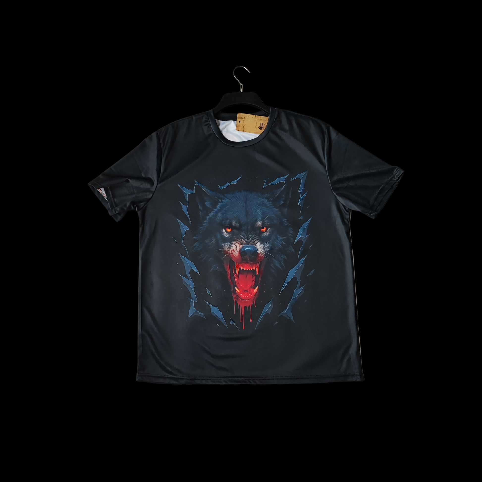 Rage of the Wolf t-shirt with aggressive  wolf detail artwork