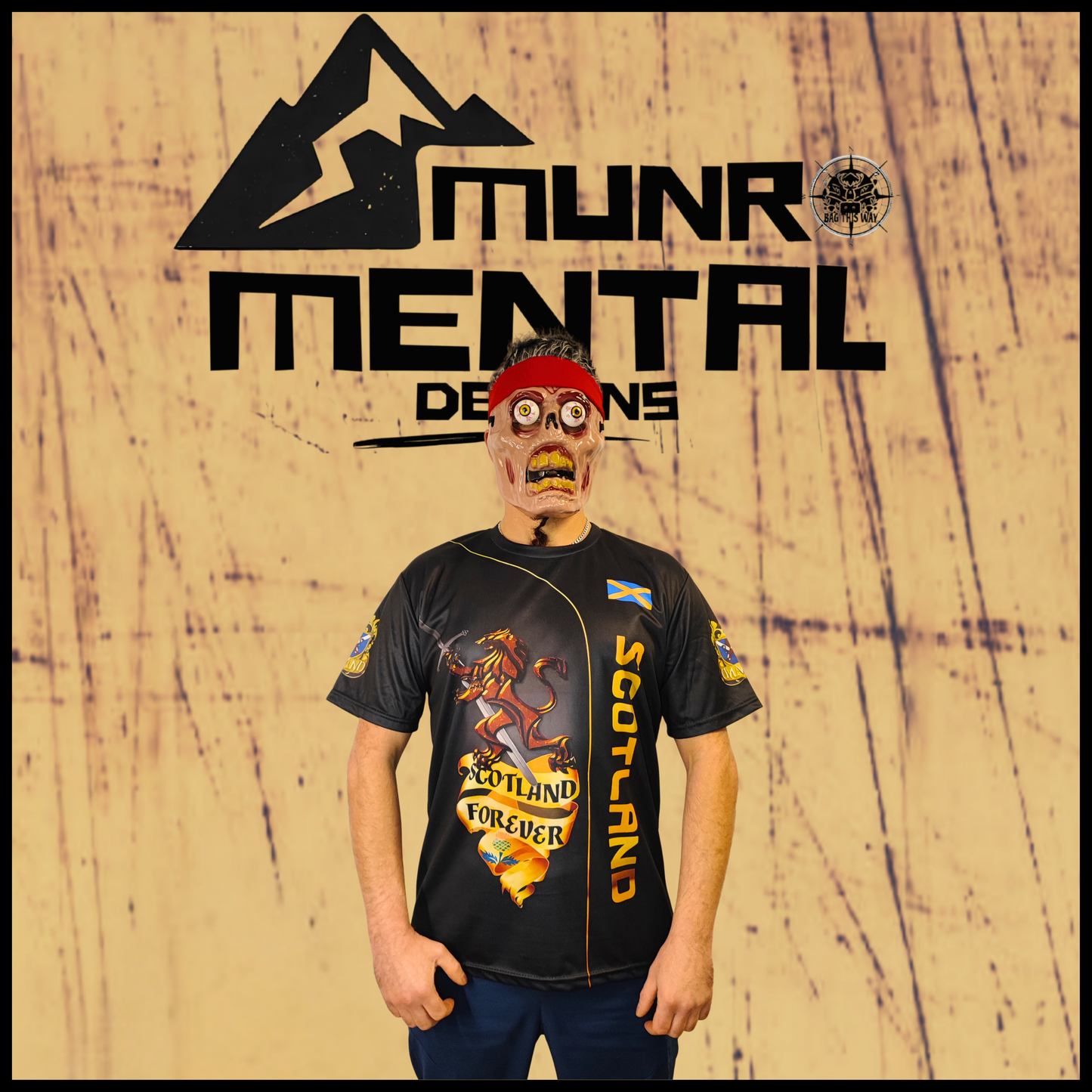 Munro Mental “Scotland Forever” t-shirt – model front view

