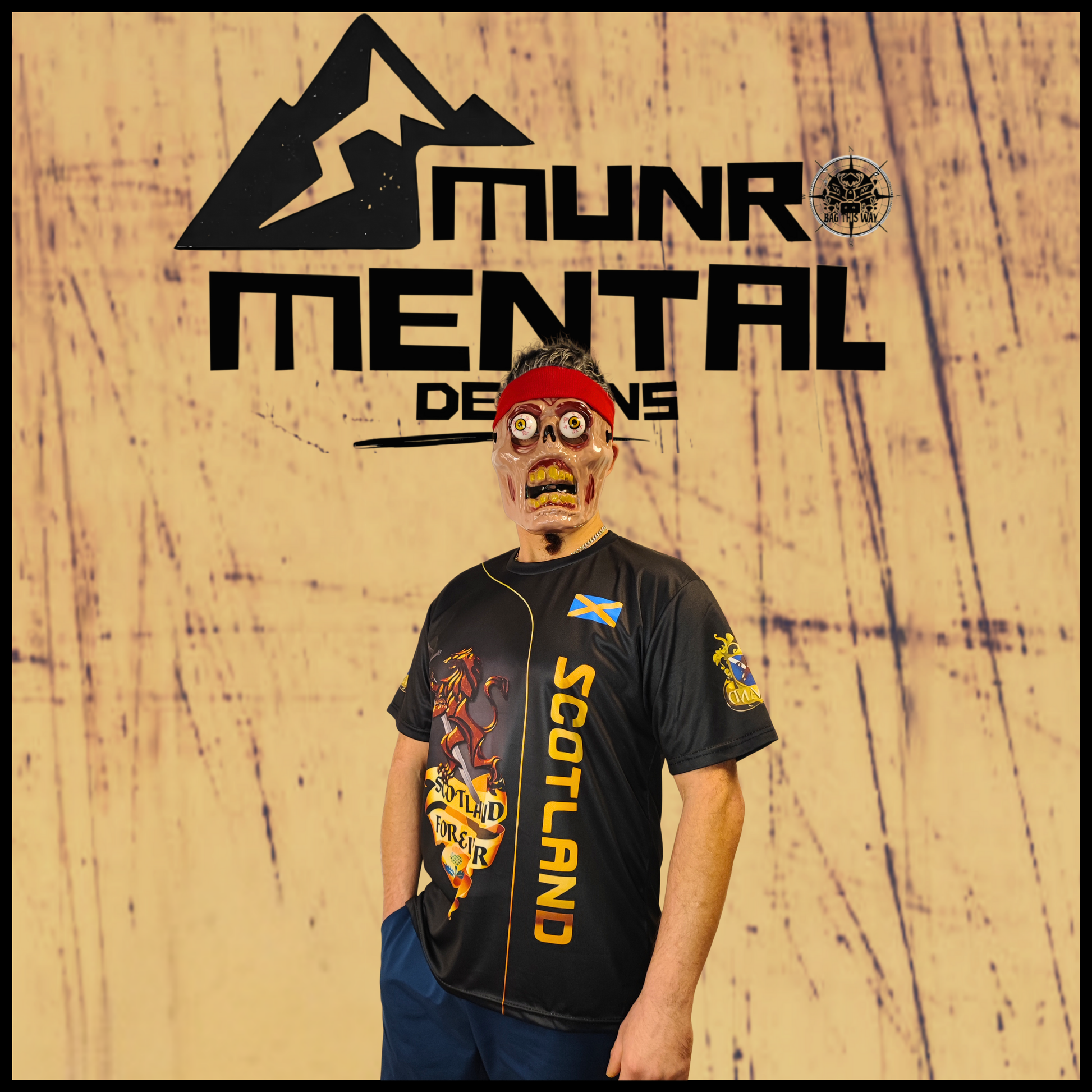 Munro Mental “Scotland Forever” t-shirt – model right view
