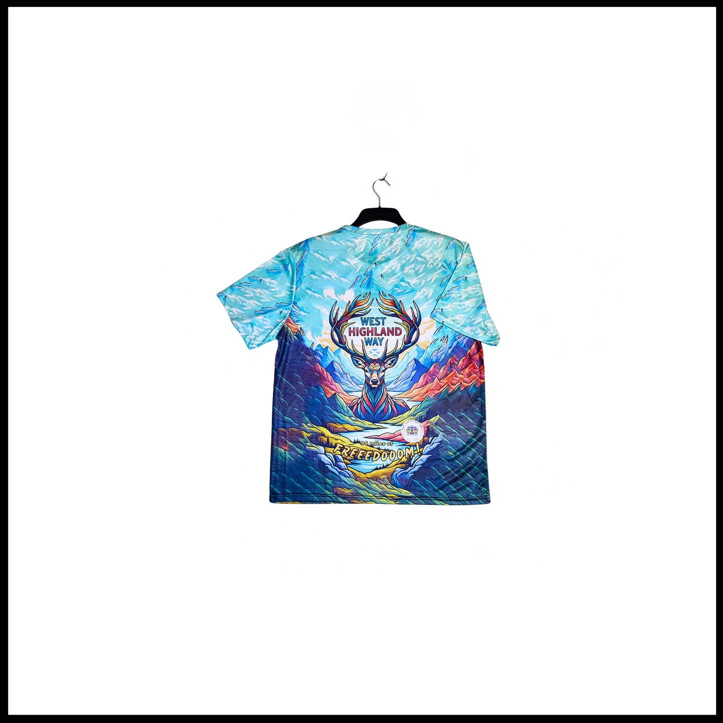 Munro Mental “Stag of Bravery” t-shirt – back artwork detail inspired by West Highland Way
