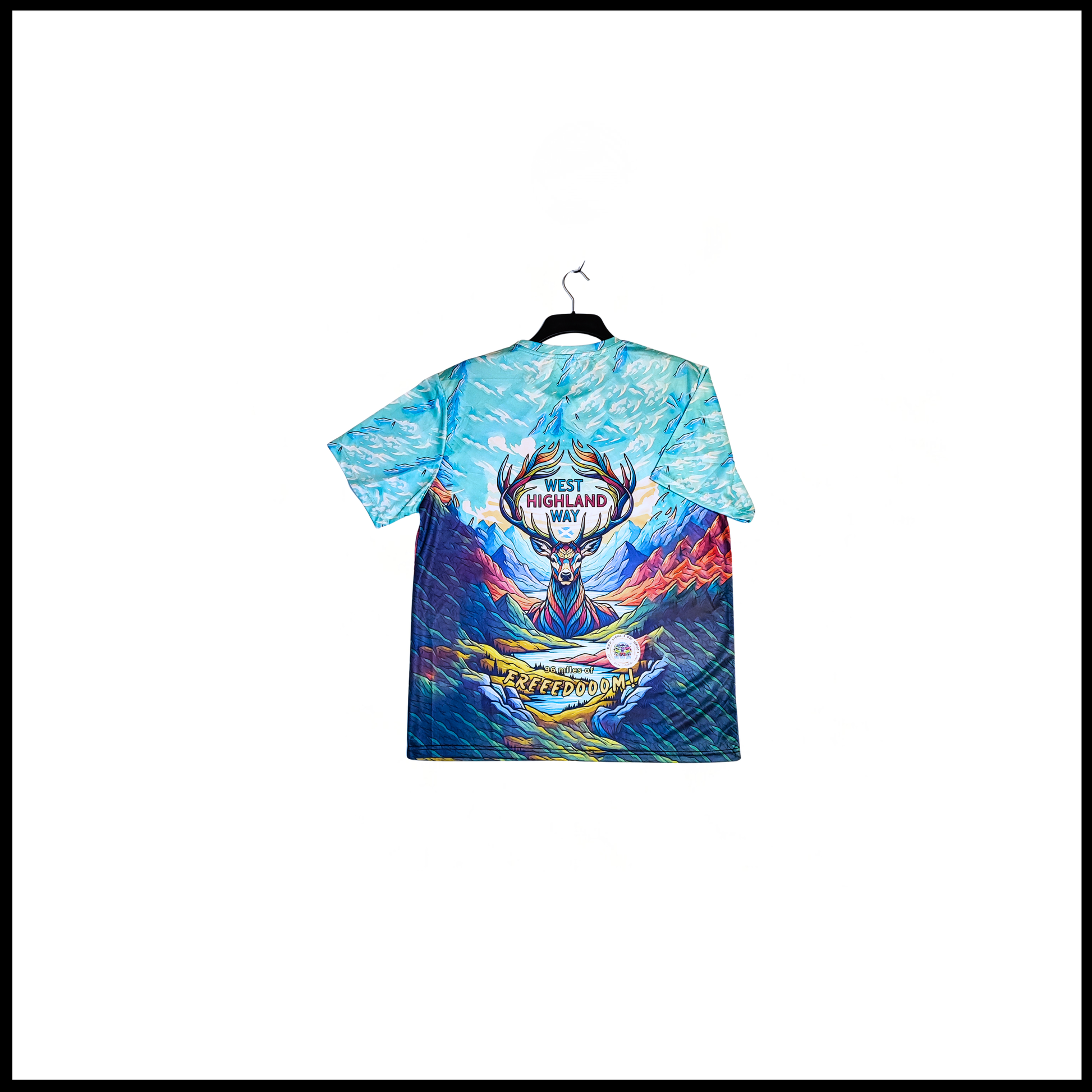 Munro Mental “Stag of Bravery” t-shirt – back artwork detail inspired by West Highland Way
