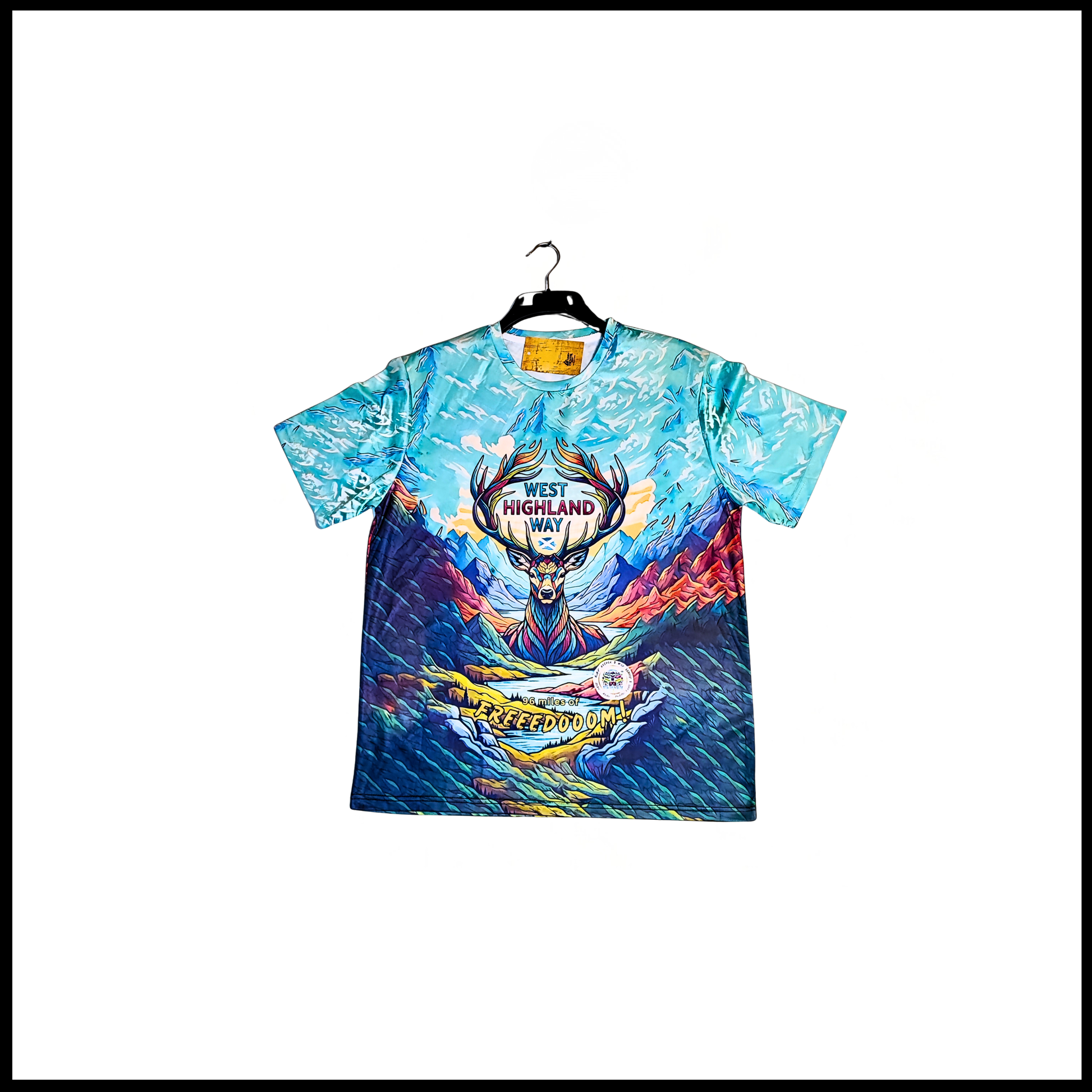 Munro Mental “Stag of Bravery” t-shirt – front artwork detail with stag design
