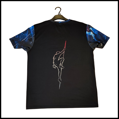 Munro Mental Tshirt The Cave back view with minimalist climber line artwork
