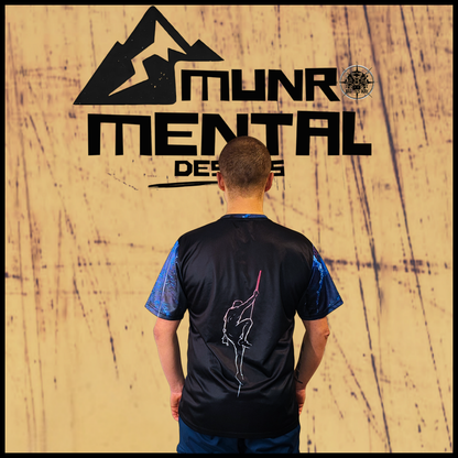 Munro Mental Tshirt The Cave worn by model back view
