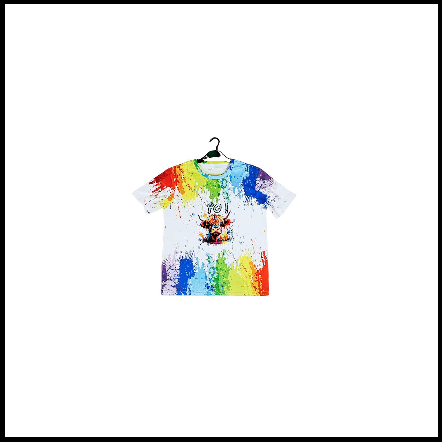 Munro Mental “The Highland Moo” t-shirt – detail of front print
