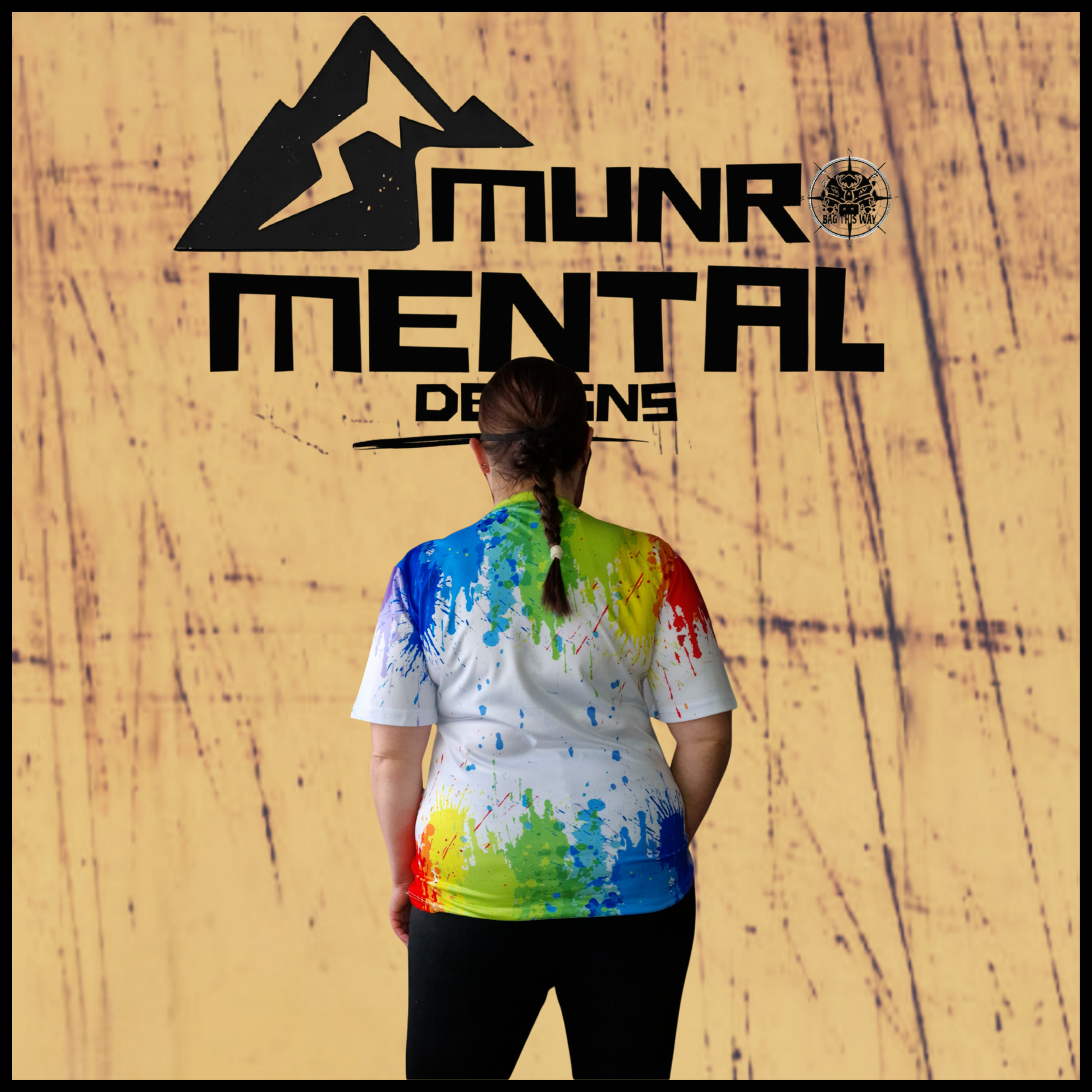 Munro Mental “The Highland Moo” t-shirt – model back view
