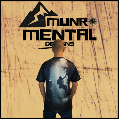 Munro Mental “Through the Crack” t-shirt – model back view
