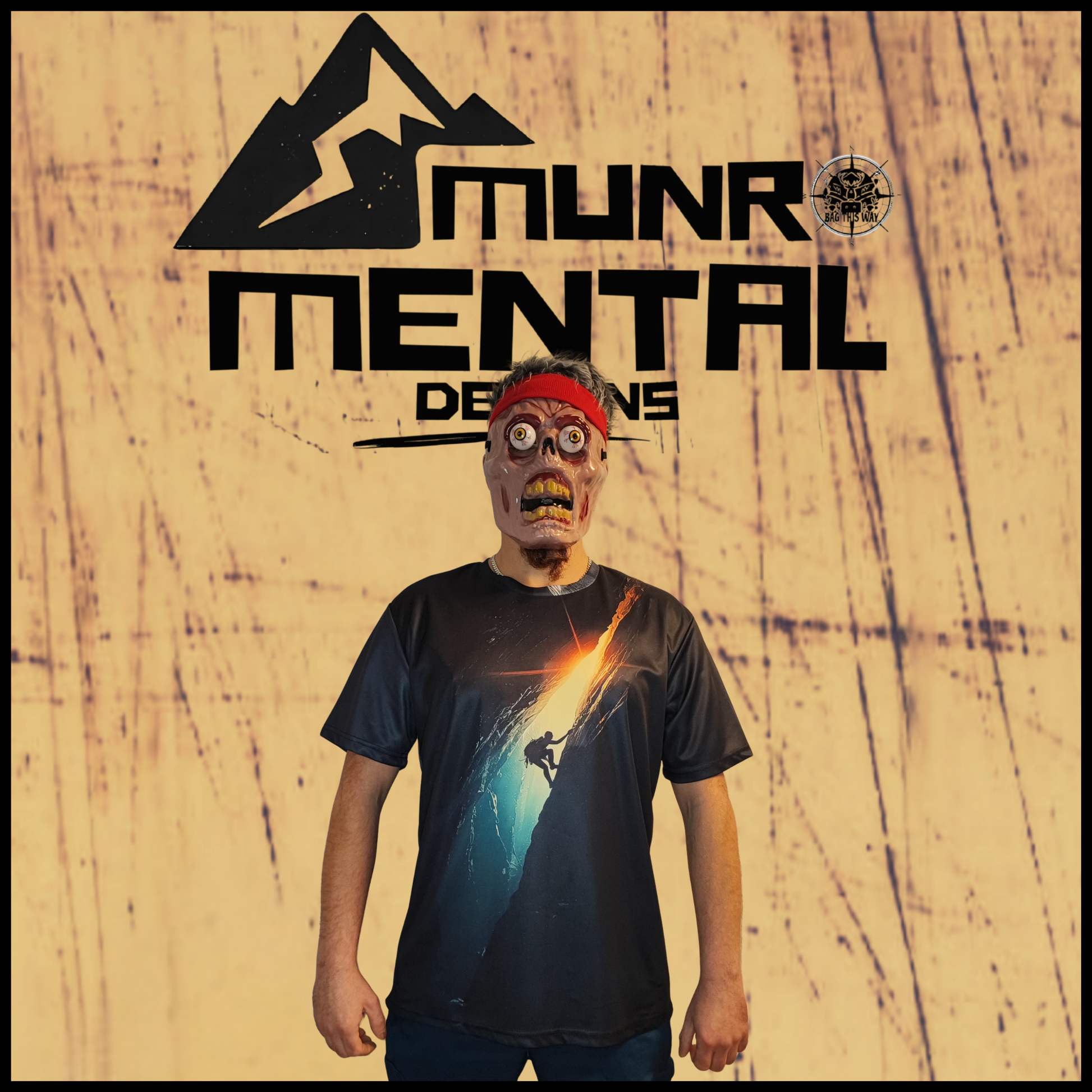 Munro Mental “Through the Crack” t-shirt – model front view
