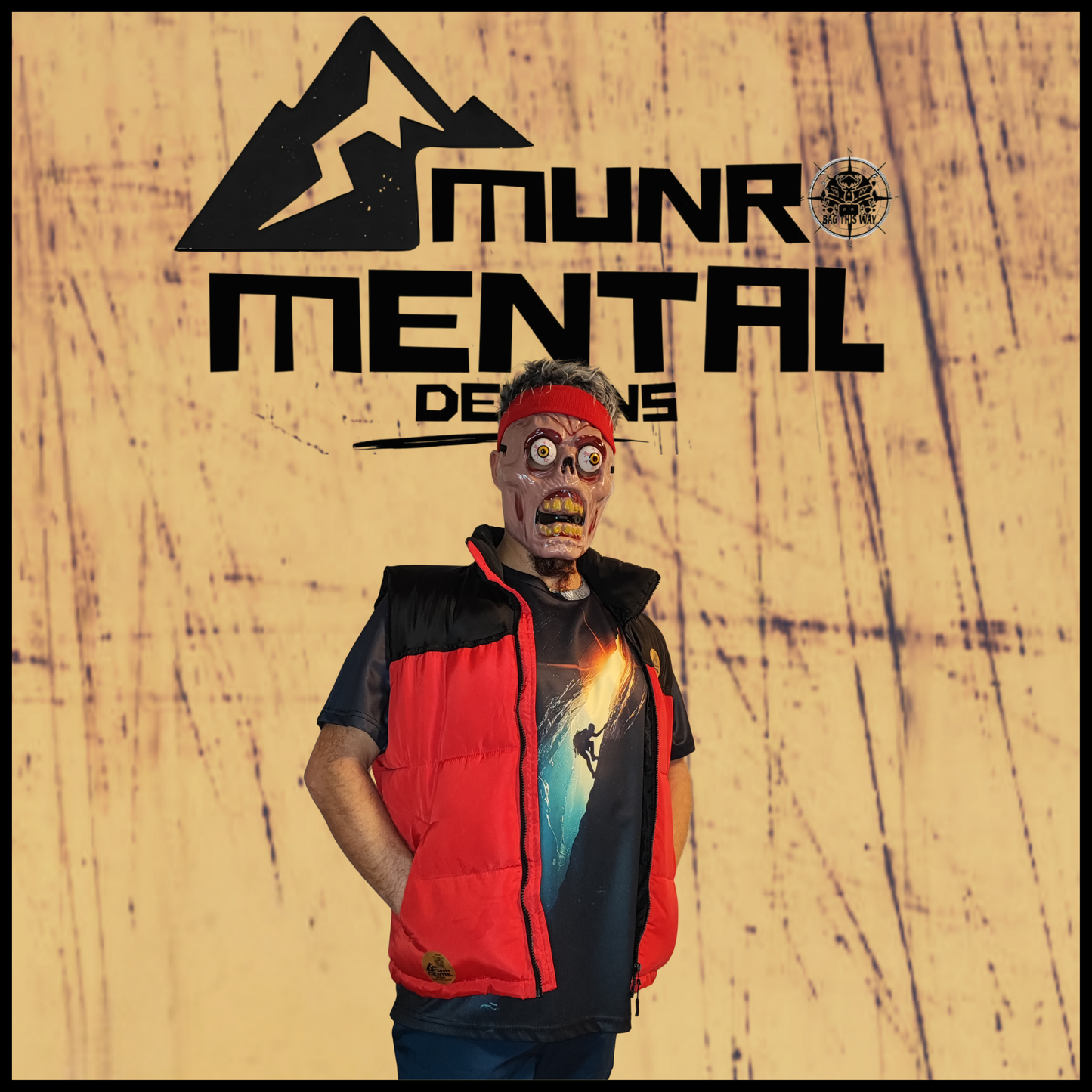 Munro Mental “Through the Crack” t-shirt – model left view
