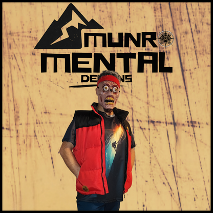 Munro Mental “Through the Crack” t-shirt – model left view
