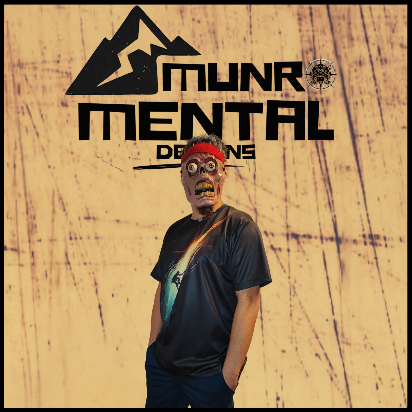 Munro Mental “Through the Crack” t-shirt – model right view
