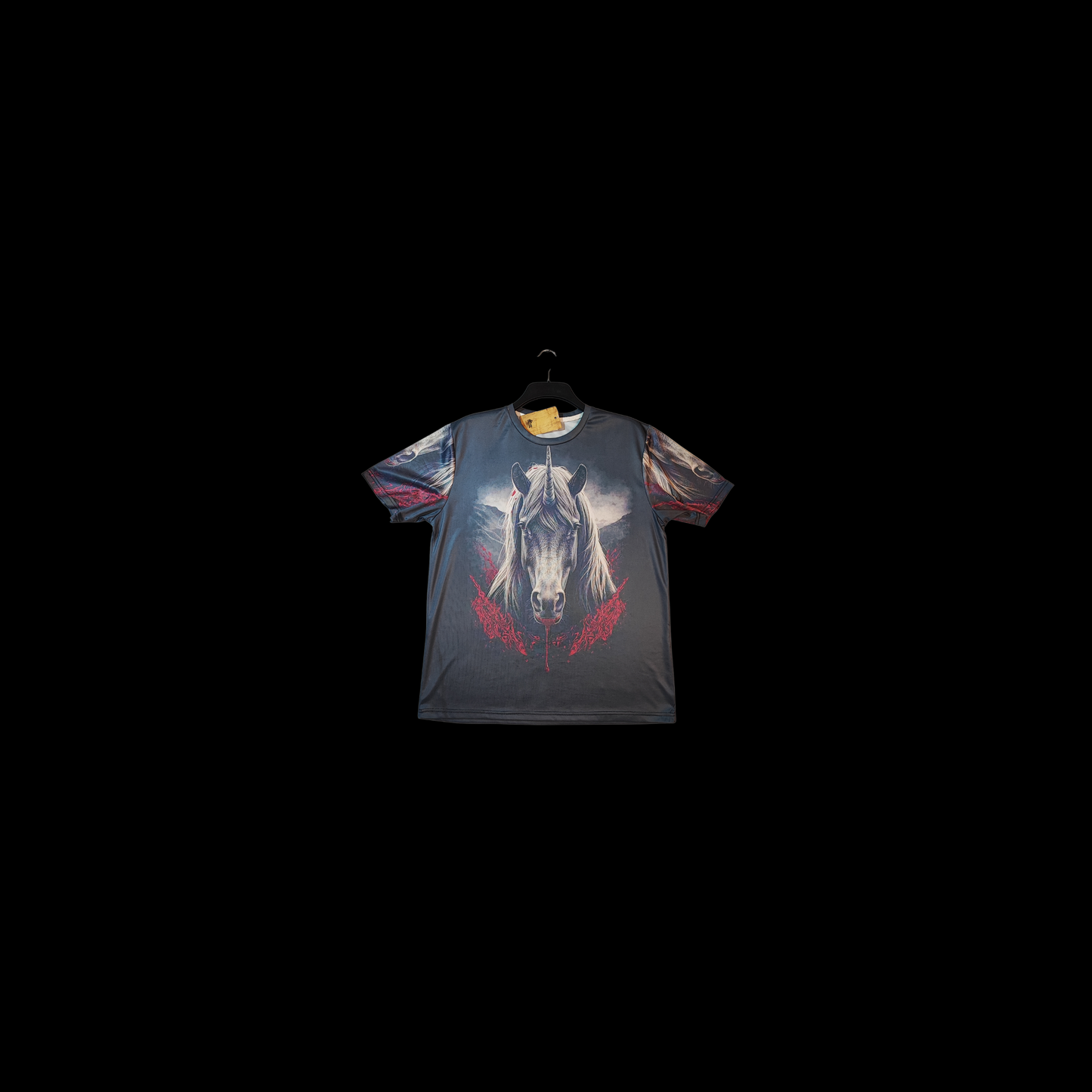 Munro Mental “Unchained Unicorn” t-shirt – detail of front print

