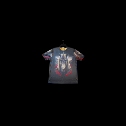 Munro Mental “Unchained Unicorn” t-shirt – detail of front print
