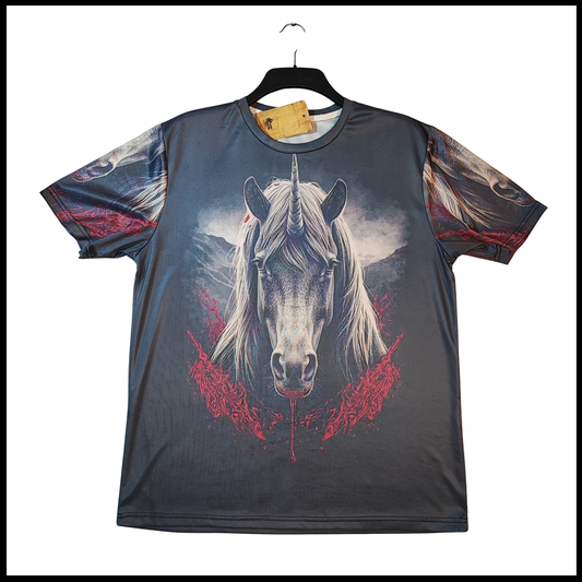 Munro Mental “Unchained Unicorn” t-shirt – front view
