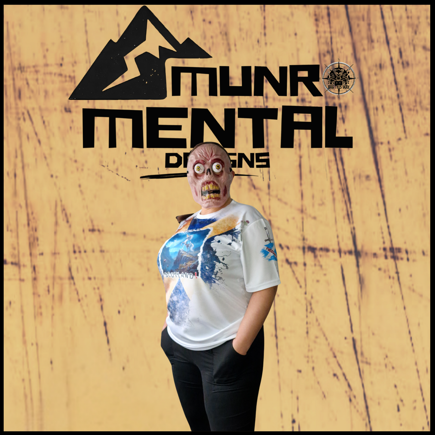 Munro Mental “Unicorn of the North” t-shirt – model right view
