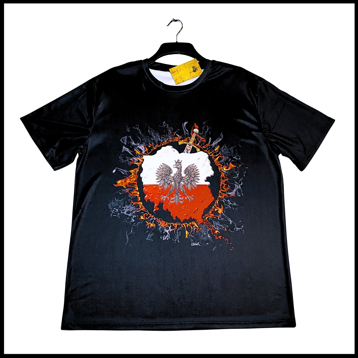 Munro Mental “White Eagle Rising” t-shirt – black – front view
