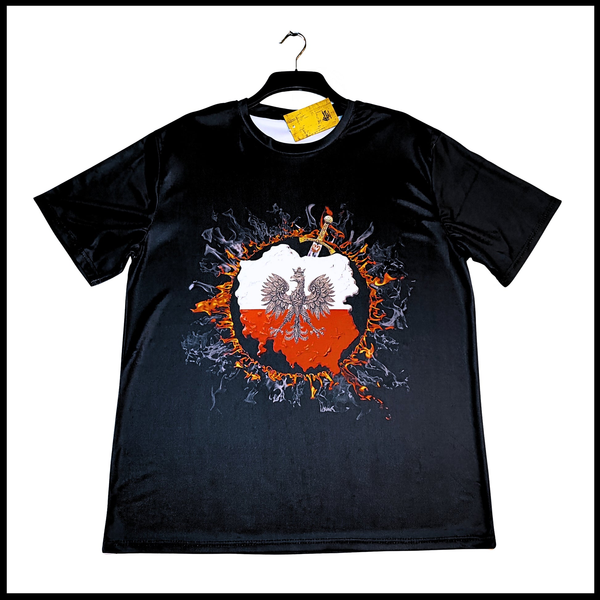Munro Mental “White Eagle Rising” t-shirt – black – front view
