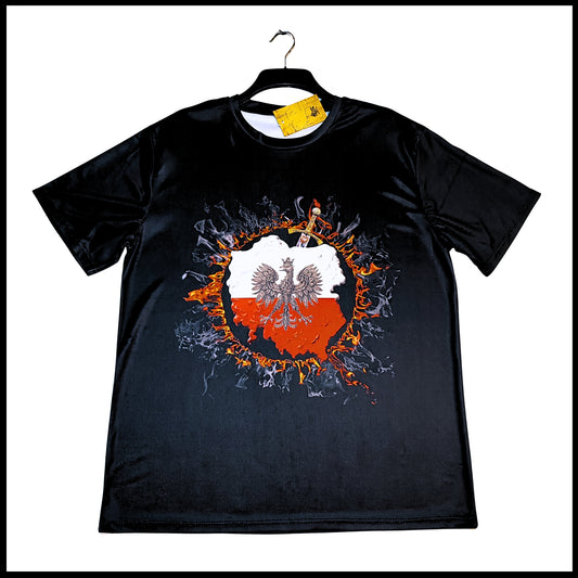 Munro Mental “White Eagle Rising” t-shirt – black – front view
