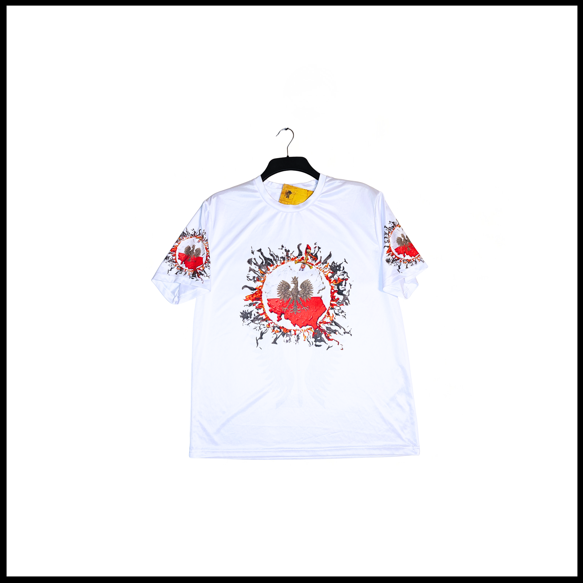 Munro Mental “White Eagle Rising” t-shirt – white – detail of front print
