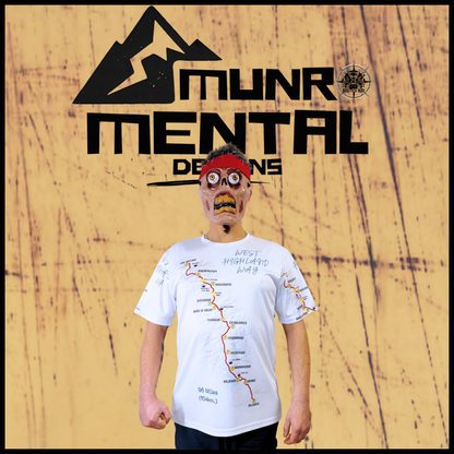 WHW Finisher white t-shirt worn by model front view