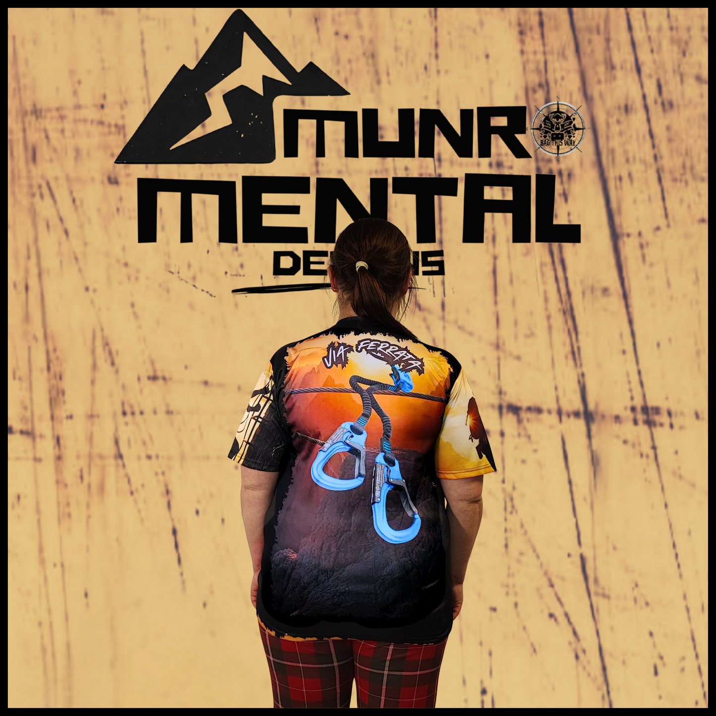Munro Mental “Via Ferrata” t-shirt – model back view
