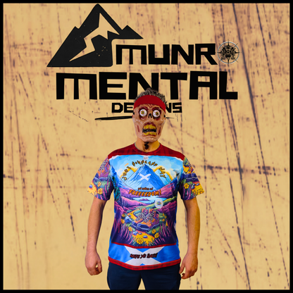 Munro Mental “96 Miles of Freedom ” t-shirt – West Highland Way collection, model front view

